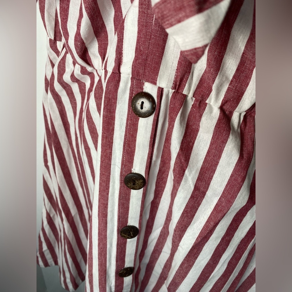 Eloquii NWT Nordstrom Red Striped Button-Down Mid… - image 3